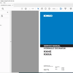 Kobelco K904E K905A Hydraulic Excavator Service Manual - PDF DOWNLOAD