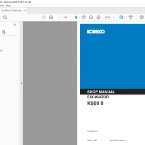 Kobelco K909 II Excavator Shop Manual - PDF DOWNLOAD