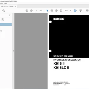 Kobelco K916 II K916LC II Hydraulic Excavator Service Manual - PDF DOWNLOAD