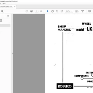 Kobelco LK850-II Wheel Loader Shop Manual - PDF DOWNLOAD