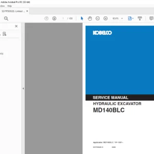 Kobelco MD140BLC Hydraulic Excavator Service Manual - PDF DOWNLOAD