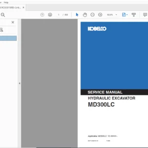 Kobelco MD300LC Hydraulic Excavator Service Manual - PDF DOWNLOAD