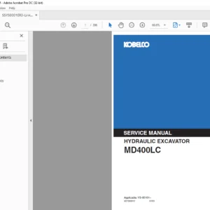 Kobelco MD400LC Hydraulic Excavator Service Manual - PDF DOWNLOAD
