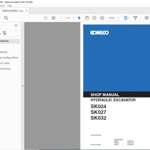 Kobelco SK024 SK027 SK032 Hydraulic Excavator Shop Manual - PDF DOWNLOAD