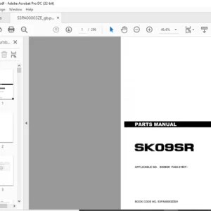 Kobelco SK09SR Excavator Parts Manual - PDF DOWNLOAD