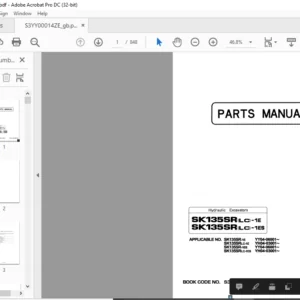 Kobelco SK135SR,Lc)-41E SK135SR(LC)-41ES Hydraulic Excavators Parts Manual - PDF DOWNLOAD