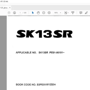 Kobelco SK13SR Hydraulic Excavators Parts Manual - PDF DOWNLOAD
