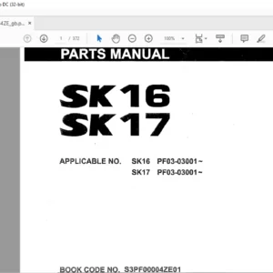 Kobelco SK16 SK17 Parts Manual - PDF DOWNLOAD