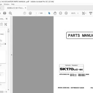 Kobelco SK170LC-6E Hydraulic Excavators Parts Manual - PDF DOWNLOAD