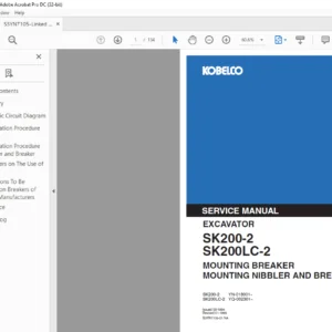 Kobelco SK200-2 SK200LC-2 Excavator Nibbler & Breaker Service Manual - PDF DOWNLOAD