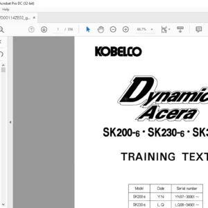Kobelco SK200-6 SK230-6 SK320-6 Dynamic Acera Training Text Manual - PDF DOWNLOAD