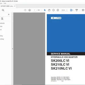 Kobelco SK200LC VI SK210LC VI SK210NLC VI Hydraulic Excavator Service Manual - PDF DOWNLOAD