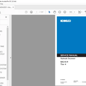 Kobelco SK210-9 Tier 4 Hydraulic Excavator Service Manual - PDF DOWNLOAD