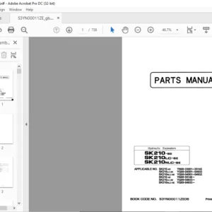 Kobelco SK210-6e SK210LC-6E SK210NLC-6E Hydraulic Excavators Parts Manual - PDF DOWNLOAD