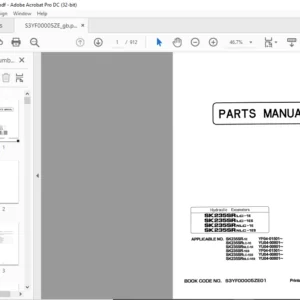 Kobelco SK235SR(LC)-1E SK235SR(LC)-1ES SK235SR NLC-1E SK235SR NLC-1ES Hydraulic Excavator Parts Manual - PDF DOWNLOAD