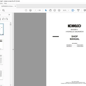 Kobelco SK25SR-2 Hydraulic Excavator Shop Manual - PDF DOWNLOAD