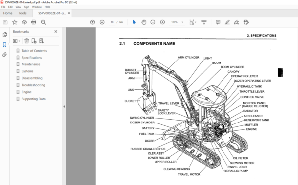 Kobelco SK27SR-3 Hydraulic Excavator Service Manual - PDF DOWNLOAD ...