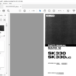 Kobelco SK300 SK300LC MARK VI Hydraulic Excavator Parts Manual - PDF DOWNLOAD