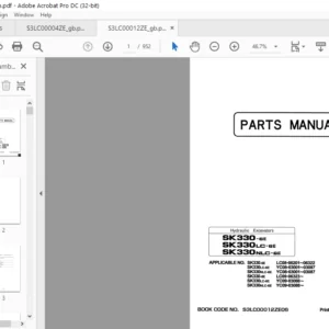Kobelco SK330-6K SK330LC-6E SK330NLC-6E Hydraulic Excavators Parts Manual - PDF DOWNLOAD