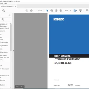Kobelco SK330LC-6E Hydraulic Excavator Shop Manual - PDF DOWNLOAD