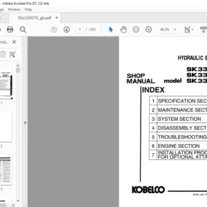 Kobelco SK330VI SK330LCVI SK330NLCVI Hydraulic Excavators Shop Manual - PDF DOWNLOAD