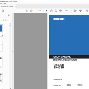 Kobelco SK40SR SK45SR Hydraulic Excavator Shop Manual - PDF DOWNLOAD
