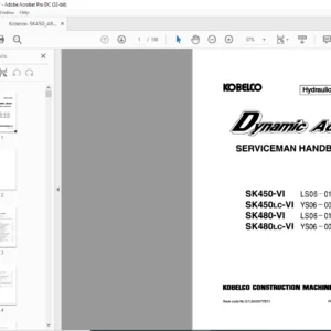 Kobelco SK450-VI SK450LC-VI SK480-VI SK480LC-VI Hydraulic Excavator Serviceman Handbook - DOWNLOAD