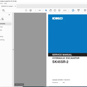 Kobelco SK45SR-2 Hydraulic Excavator Service Manual - PDF DOWNLOAD