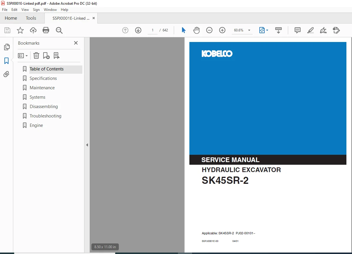 Kobelco SK45SR-2 Hydraulic Excavator Service Manual - PDF DOWNLOAD - Image 4
