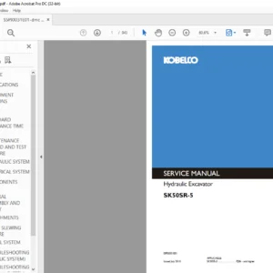 Kobelco SK50SR-5 Hydraulic Excavator Shop Manual - PDF DOWNLOAD