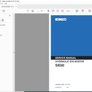Kobelco SK60 Hydraulic Excavator Service Manual - PDF DOWNLOAD