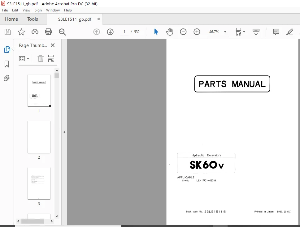 Kobelco SK60v Hydraulic Excavators Parts Manual - PDF DOWNLOAD - Image 2