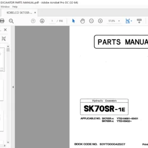 Kobelco SK70SR-1E Hydraulic Excavators Parts Manual - PDF DOWNLOAD
