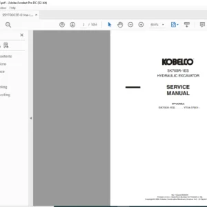 Kobelco SK70SR-1ES Hydraulic Excavator Service Manual - PDF DOWNLOAD
