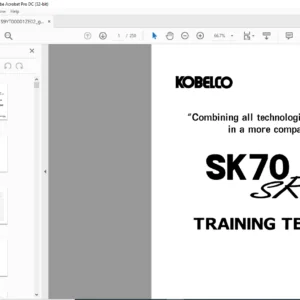 Kobelco SK70SR Training Text Manual - PDF DOWNLOAD