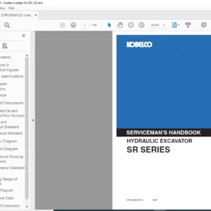 Kobelco SR Series SK15SR SK20SR SK25SR SK30SR SK35SR SK40SR Hydraulic Excavator Serviceman's Handbook