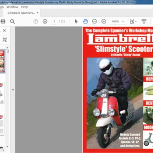 LAMBRELLA SLIMSTYLE SCOOTER COMPLETE SPANNERS WORKSHOP MANUAL