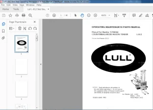 Lull L-812 Skid Steer Operating Maintenance & Parts Manual - PDF DOWNLOAD