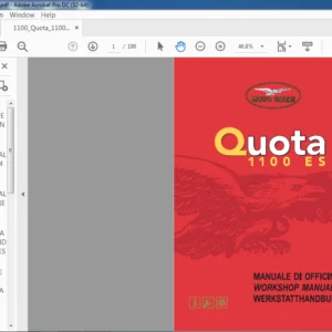 MOTO GUZZI QUOTA 1100 E S WORKSHOP MANUAL