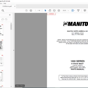 Manitou 1000 SERIES 3 STAGE MAST Parts Manual - PDF DOWNLOAD