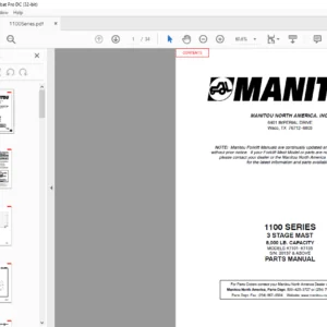 Manitou 1100 SERIES K1101-K1135 3 STAGE MAST Parts Manual - PDF DOWNLOAD