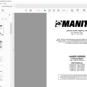 Manitou 1400ER SERIES 5 STAGE MAST Parts Manual - PDF DOWNLOAD