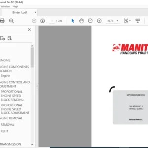 Manitou 160 ATJ EURO 3 180 ATJ 2 EURO 3 Repair Manual - PDF DOWNLOAD