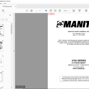 Manitou 4700 SERIES K4701 THRU K4710 2 STAGE MAST Parts Manual - PDF DOWNLOAD