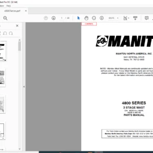 Manitou 4800 SERIES 3 STAGE MAST Parts Manual - PDF DOWNLOAD