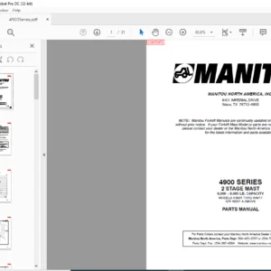 Manitou 4900 SERIES 2 STAGE MAST Parts Manual - PDF DOWNLOAD