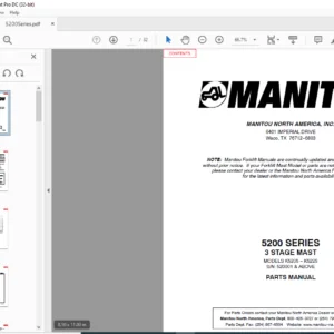 Manitou 5200 SERIES K5205-K5225 3 STAGE MAST Parts Manual - PDF DOWNLOAD