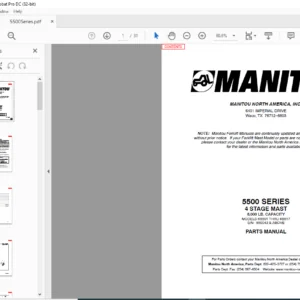 Manitou 5500 SERIES 4 STAGE MAST 8,000 LB. CAPACITY Parts Manual - PDF DOWNLOAD