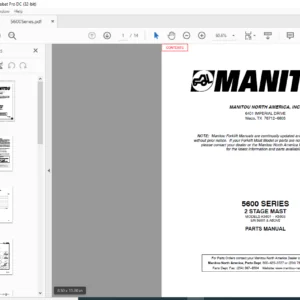 Manitou 5600 SERIES K5601-K5603 2 STAGE MAST Parts Manual - PDF DOWNLOAD