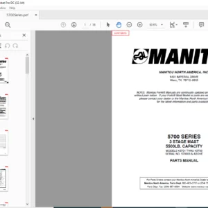 Manitou 5700 SERIES 3 STAGE MAST 5500LB. CAPACITY Parts Manual - PDF DOWNLOAD